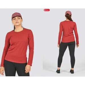 janji Women's Red Runterra Bio Long Sleeve Shirt, Size L, NWOT